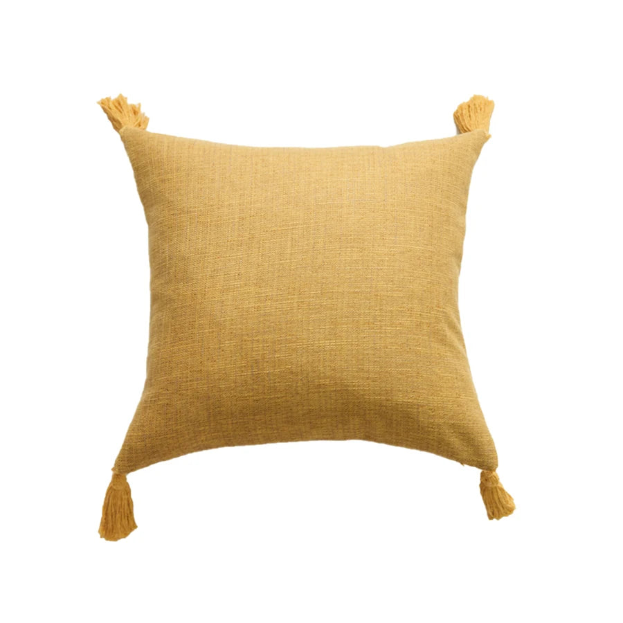 Cushion Cover Decorative Pillowcase For Sofa Living Room Farmhouse Soft And Comfortable Linen Tassel Throw Pillowcase 45*45cm